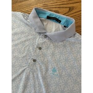 Greyson Men's XL Lavender Geometric Print Golf Short Sleeve Polo Shirt